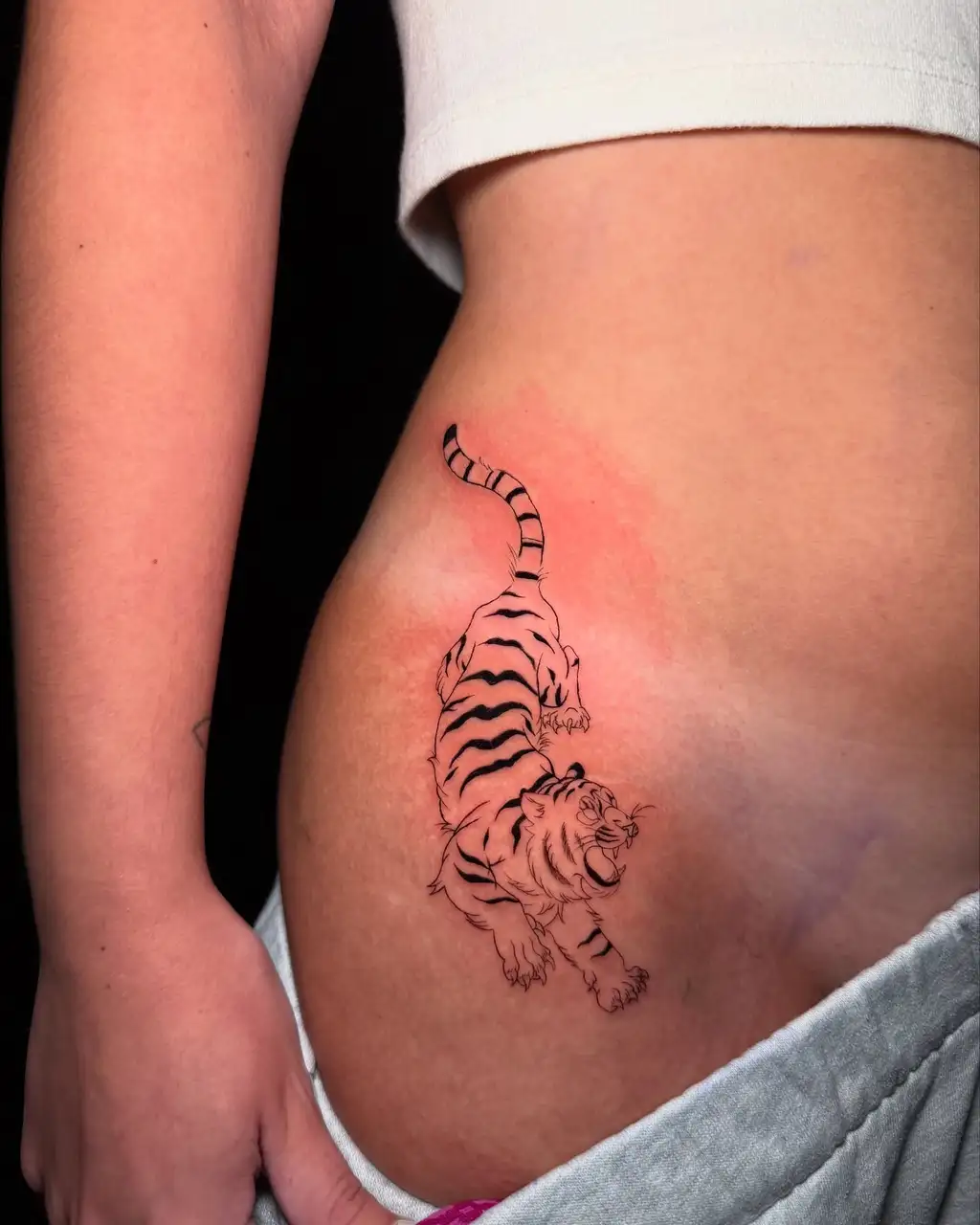 Tiger Hip Tattoos Women