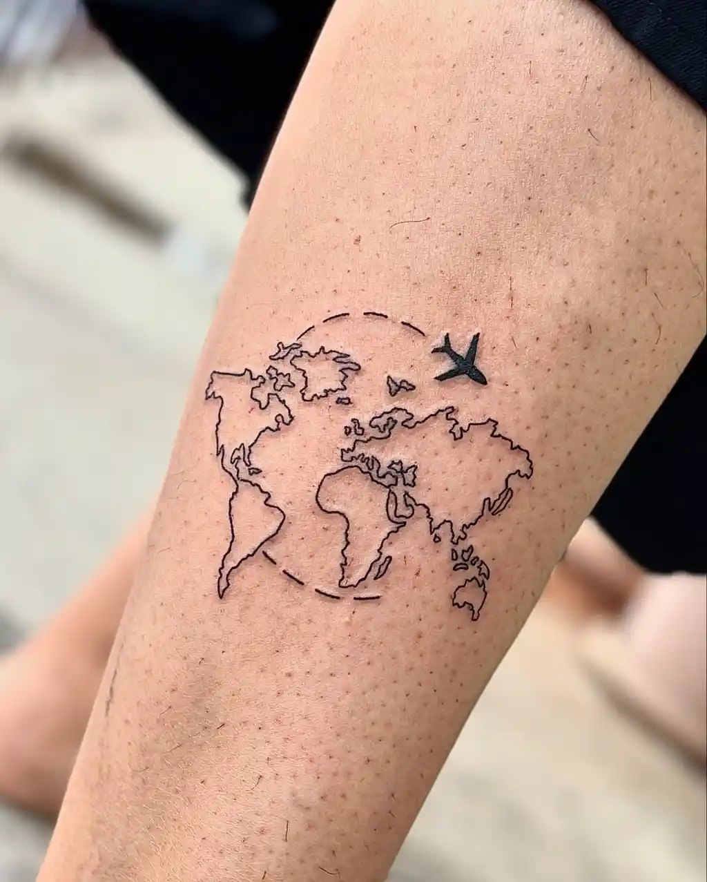 World Map Ankle Tattoos for Women