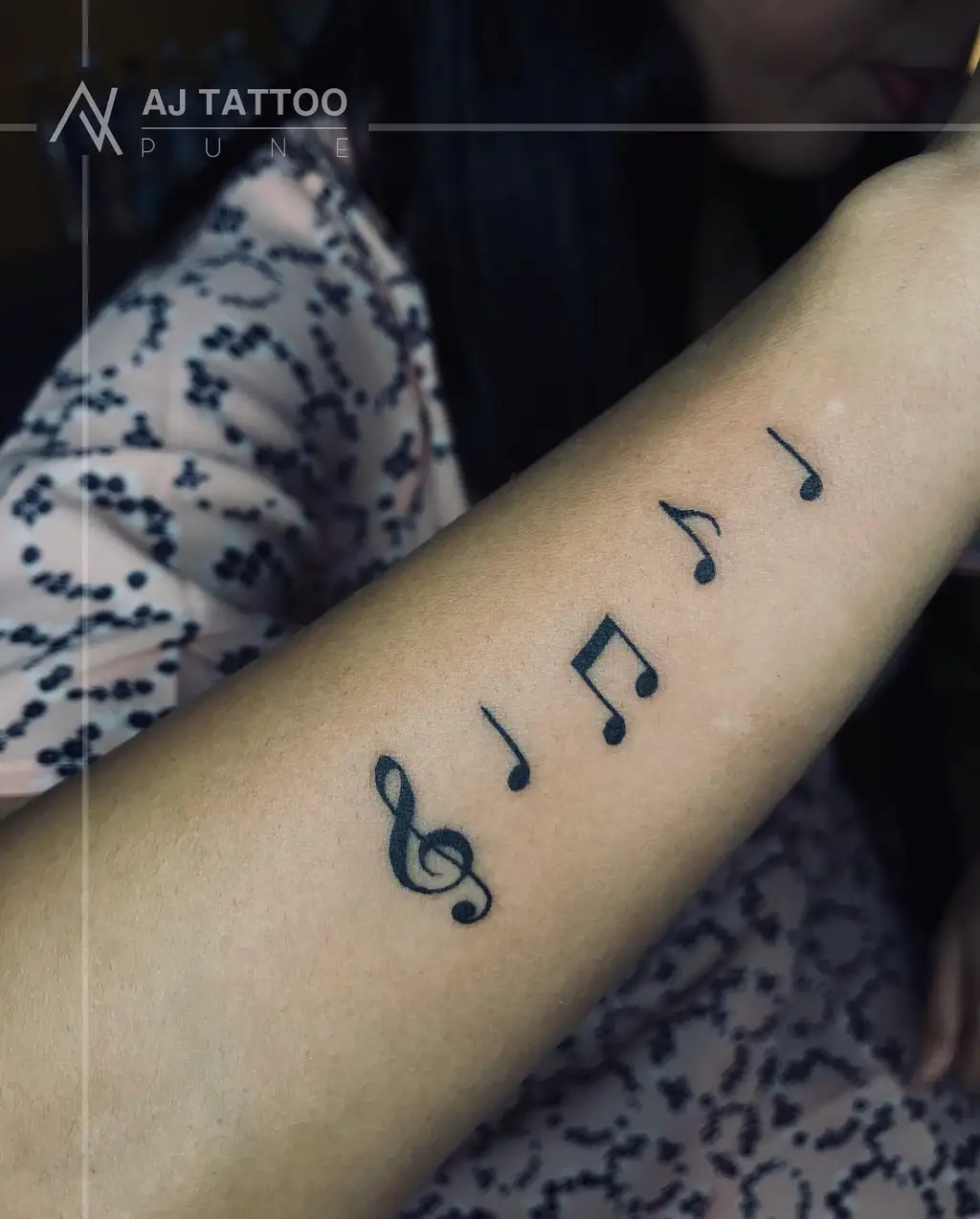 Musical Notes Wrist Tattoos for Women