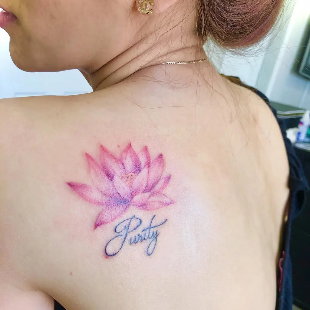 Purity Back Shoulder Tattoos for Women