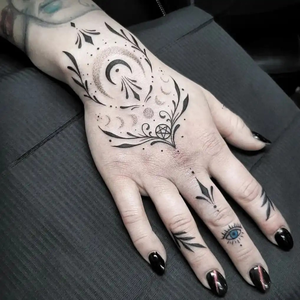 Mystic Symbols Hand Tattoos for Women