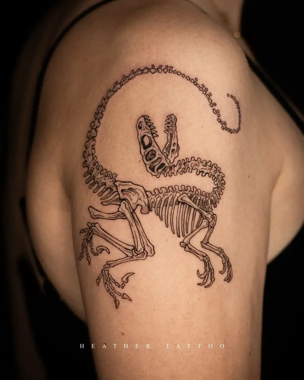 Dinosaur Fossil Upper Arm Tattoos for Women