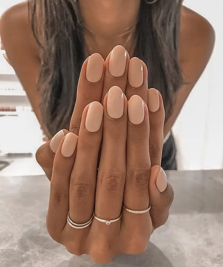 Glossy Nude June Nails