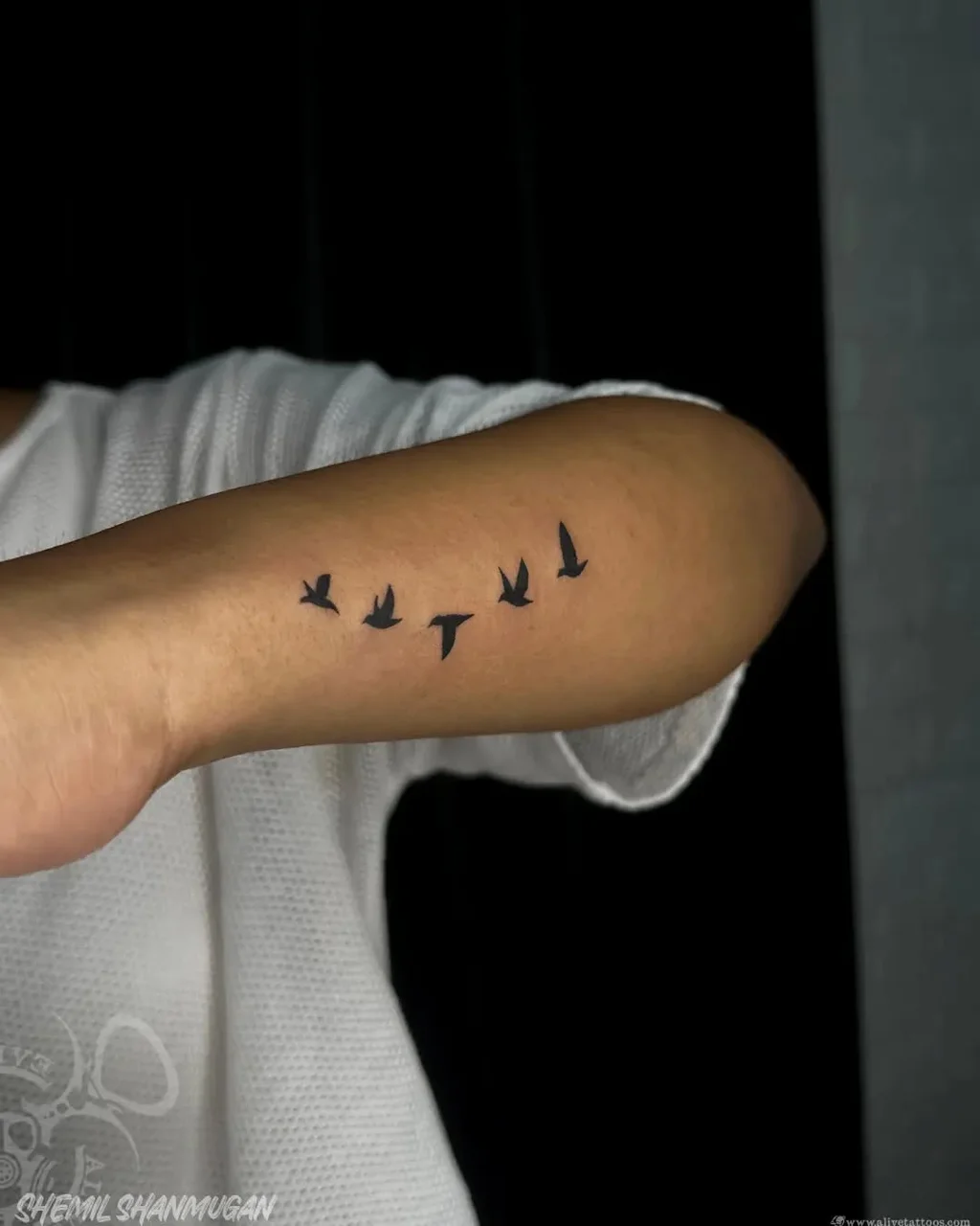 Flying Birds Wrist Tattoos for Women