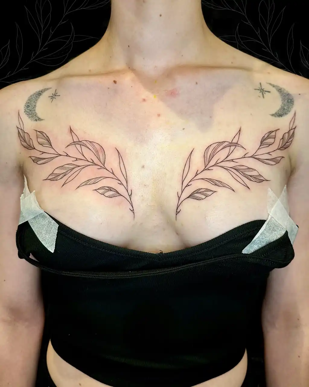 Chest Tattoo Female Botanical Branches