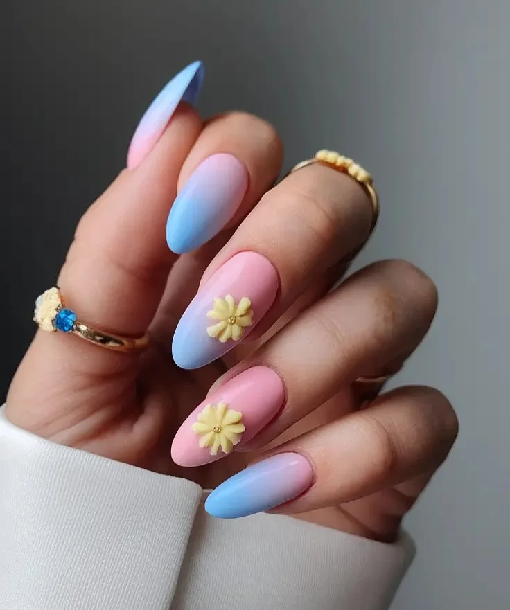 Ombre Bloom June Nails