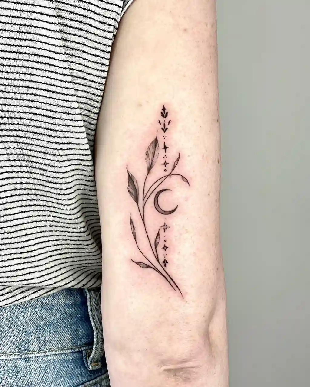 Moon Magic Upper Arm Tattoos for Women