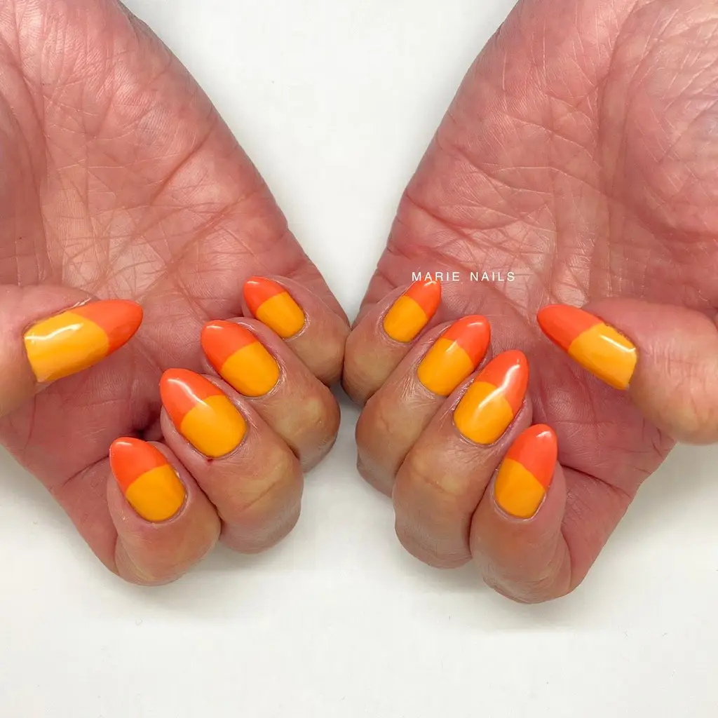 Two-Tone Orange Nails