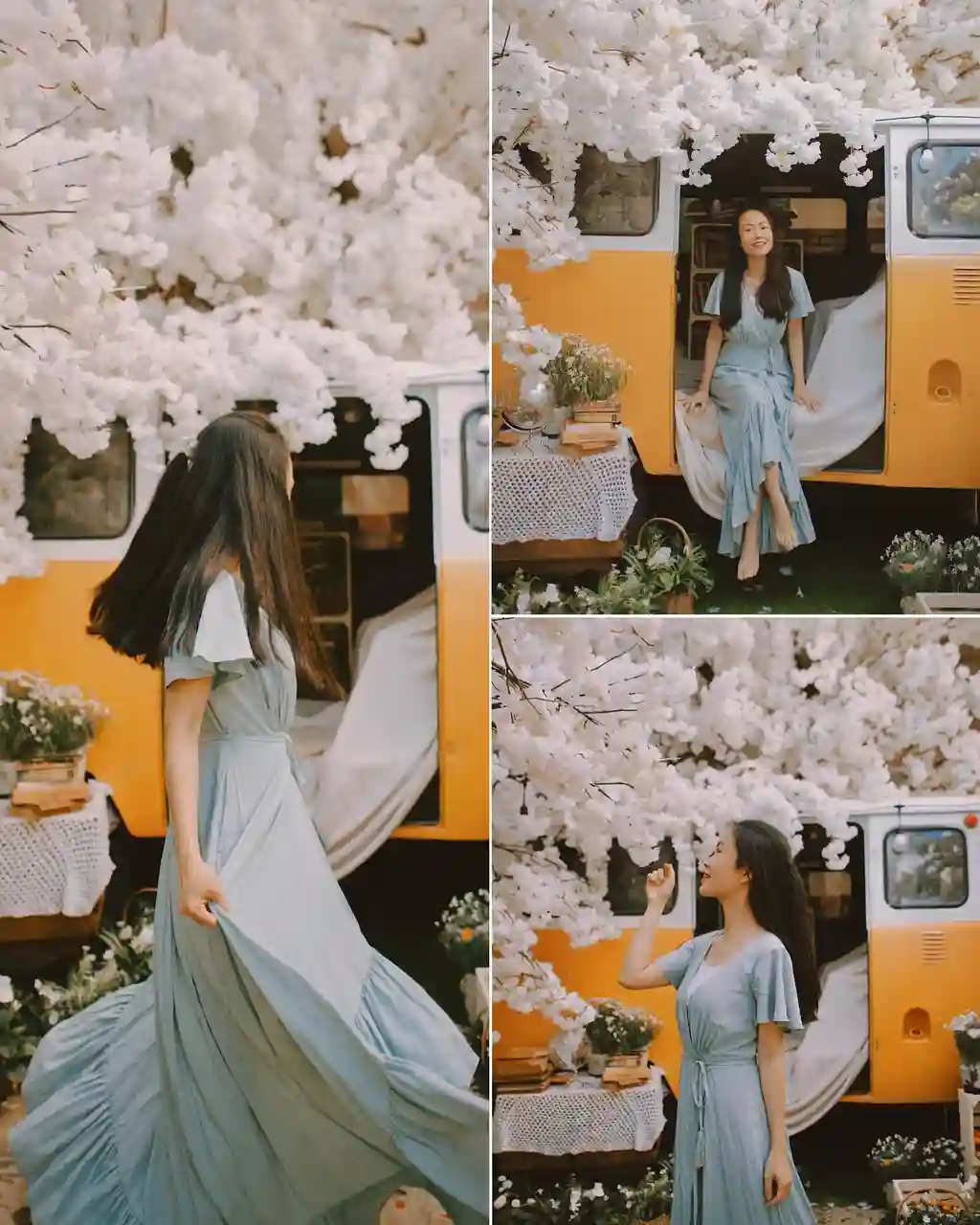 Soft Blue Boho Maxi Dress