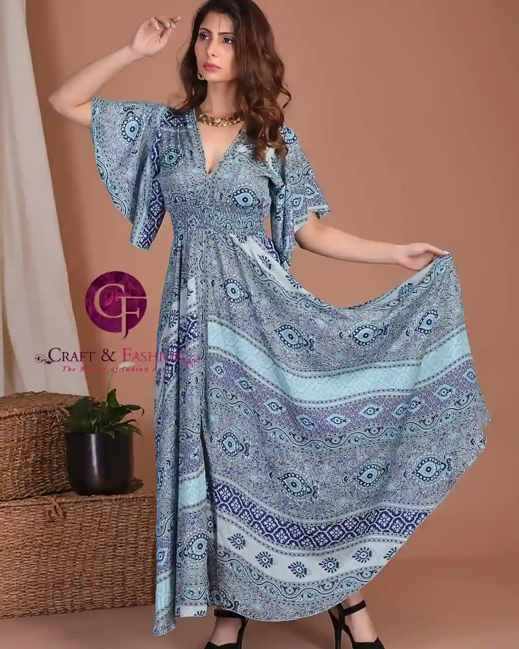 Printed Boho Maxi Dress