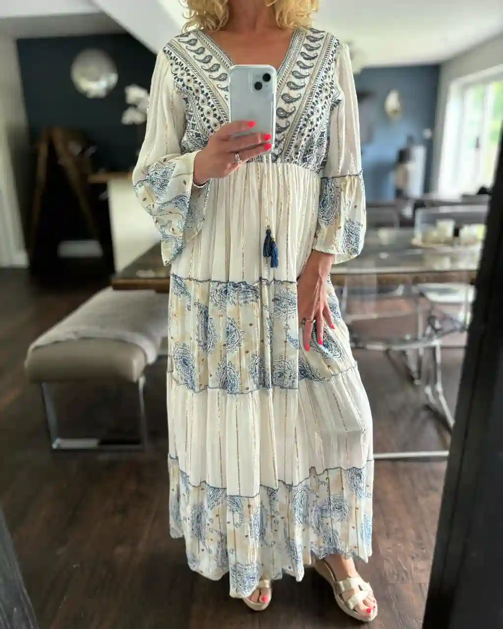 Tassel Trim Boho Maxi Dress