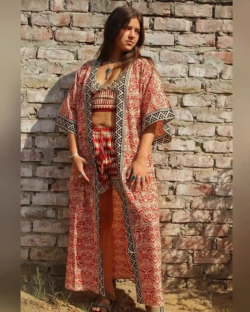 Tribal Print Boho Maxi Dress