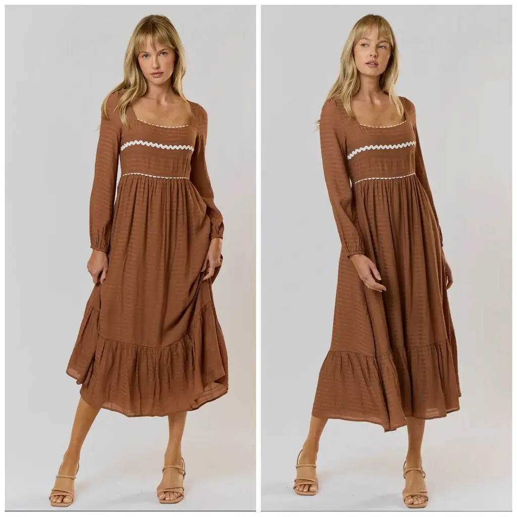 Earthy Tone Boho Maxi Dress