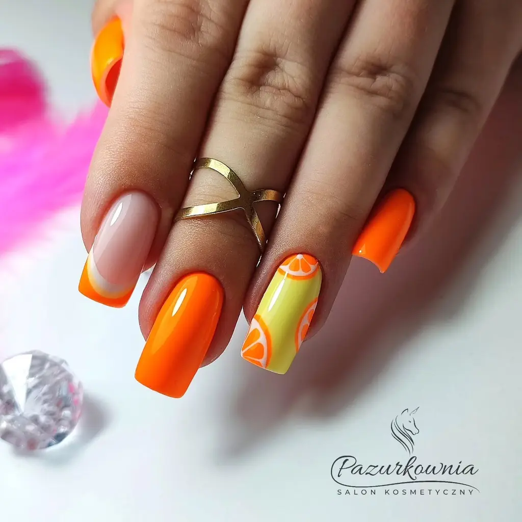 Citrus Punch Orange Nails