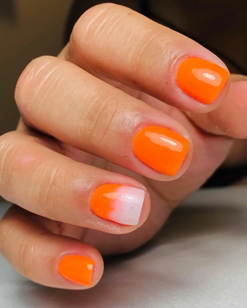 Minimal Ombre Orange Nails