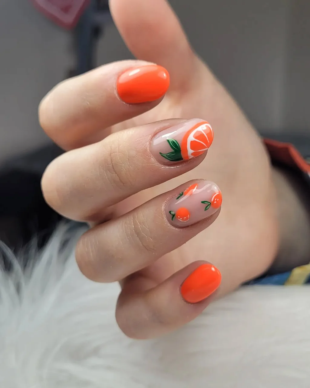 Juicy Accent Orange Nails