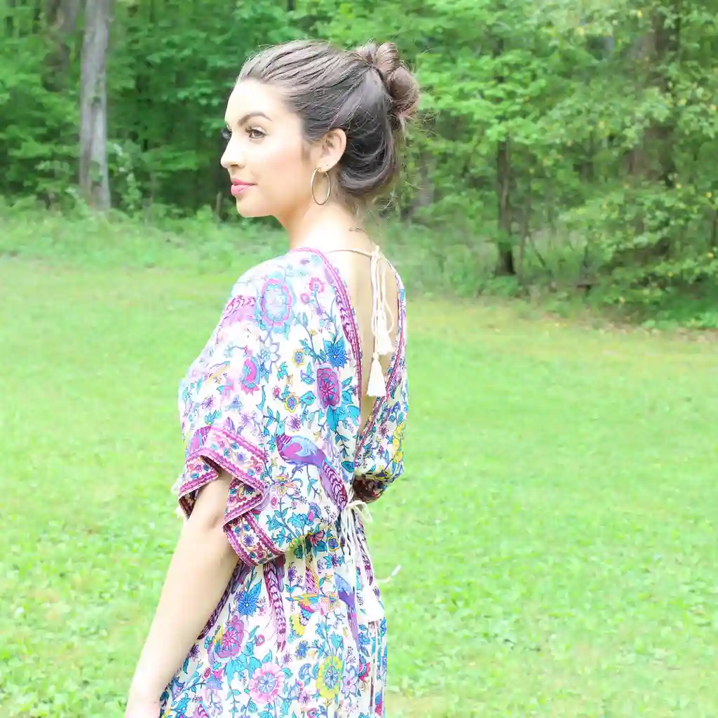 Floral Back-Tie Boho Maxi Dress