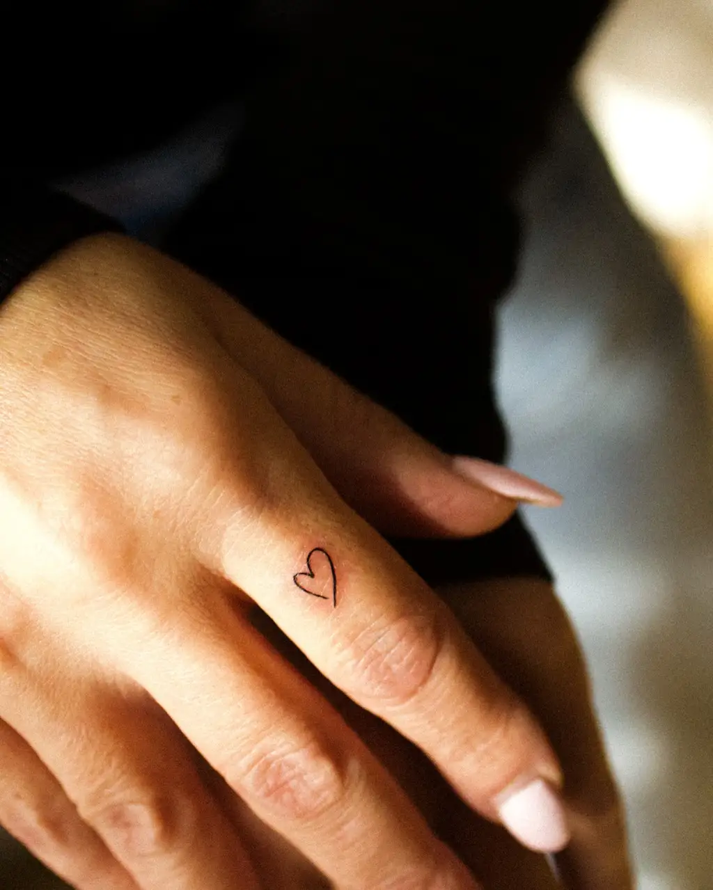 Heart Finger Tattoos for Women