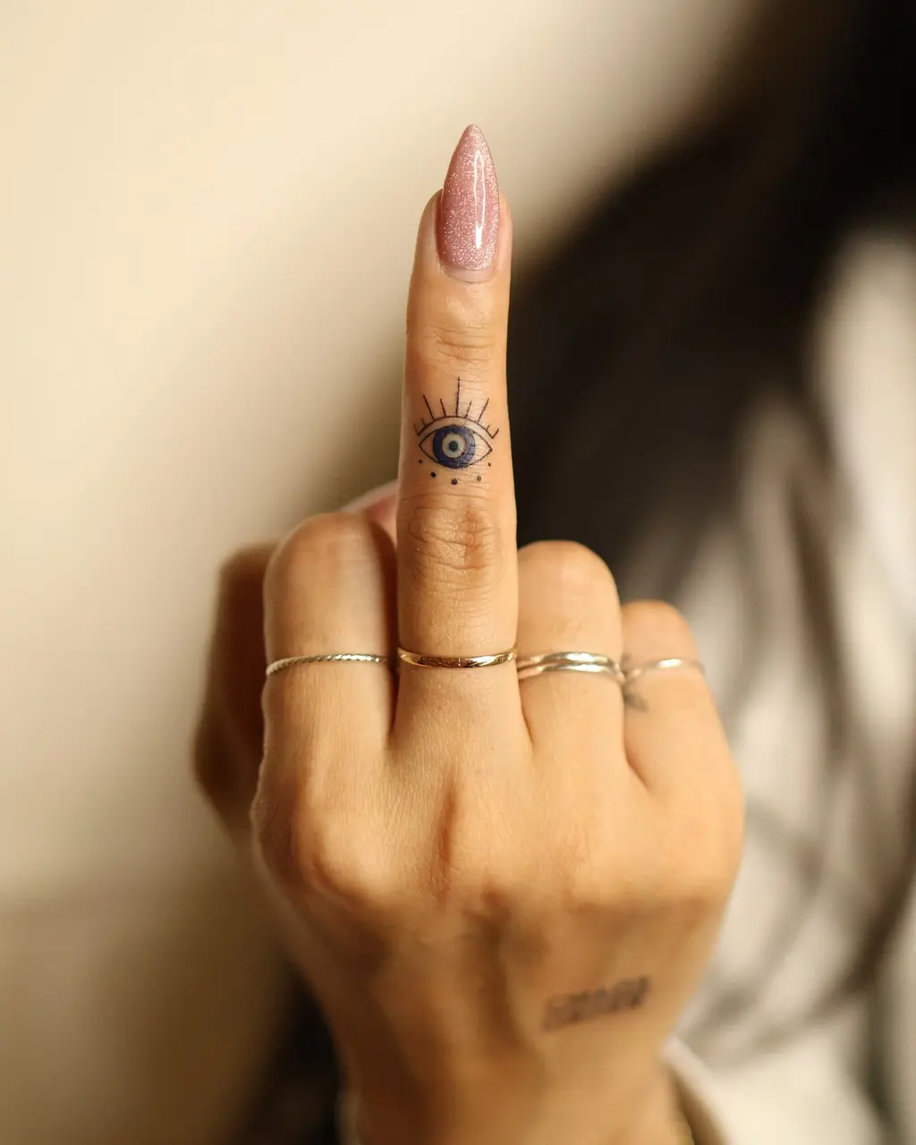 Eye Finger Tattoos for Women