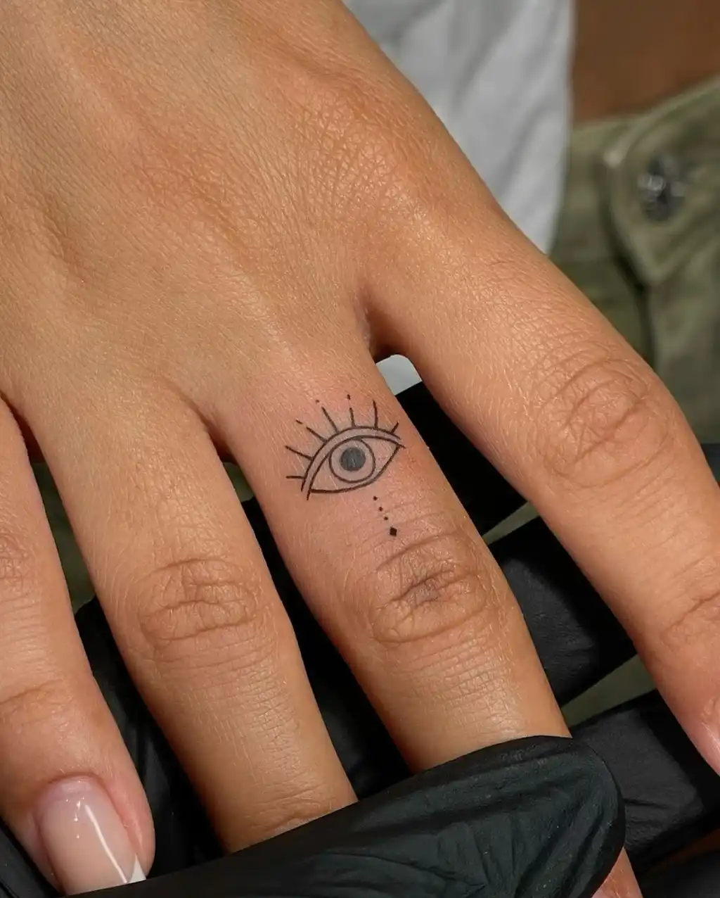 Eye Symbol Finger Tattoos for Women