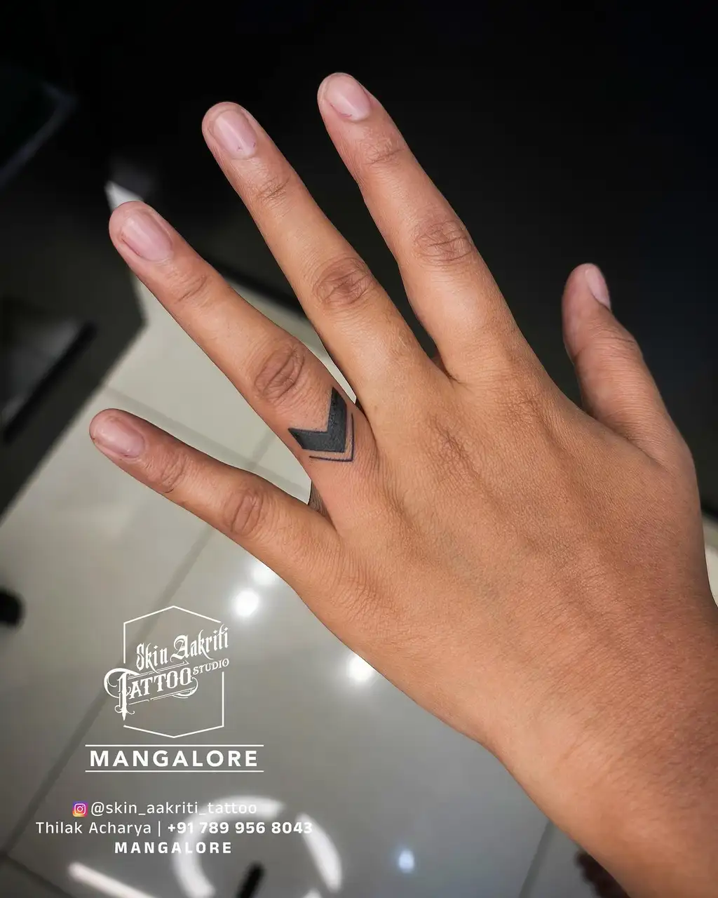 Bold Chevron Finger Tattoos for Women