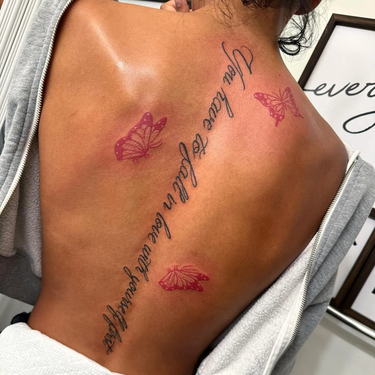 Butterfly Quote Tattoo for Women