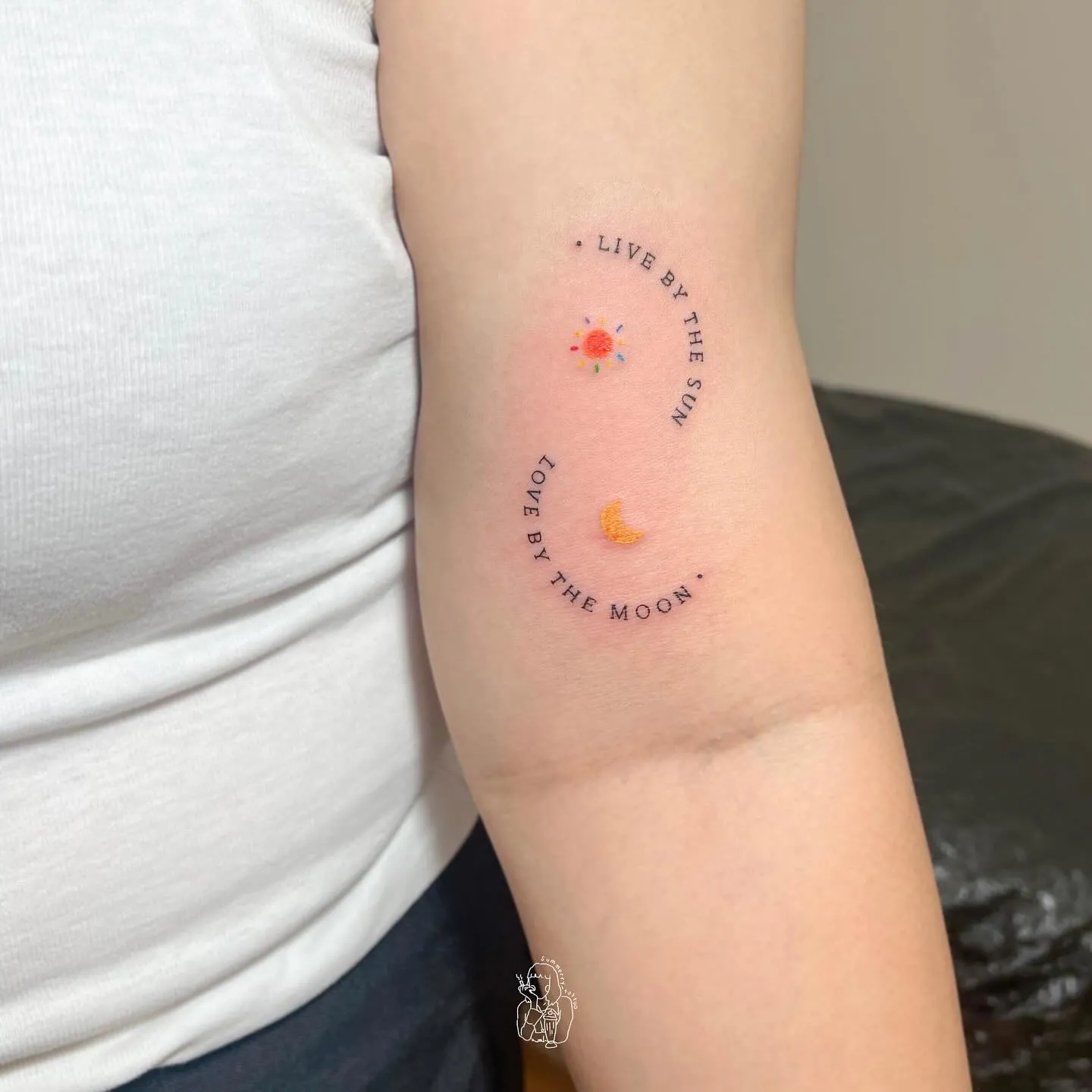 Sun and Moon Quote Tattoo for Women