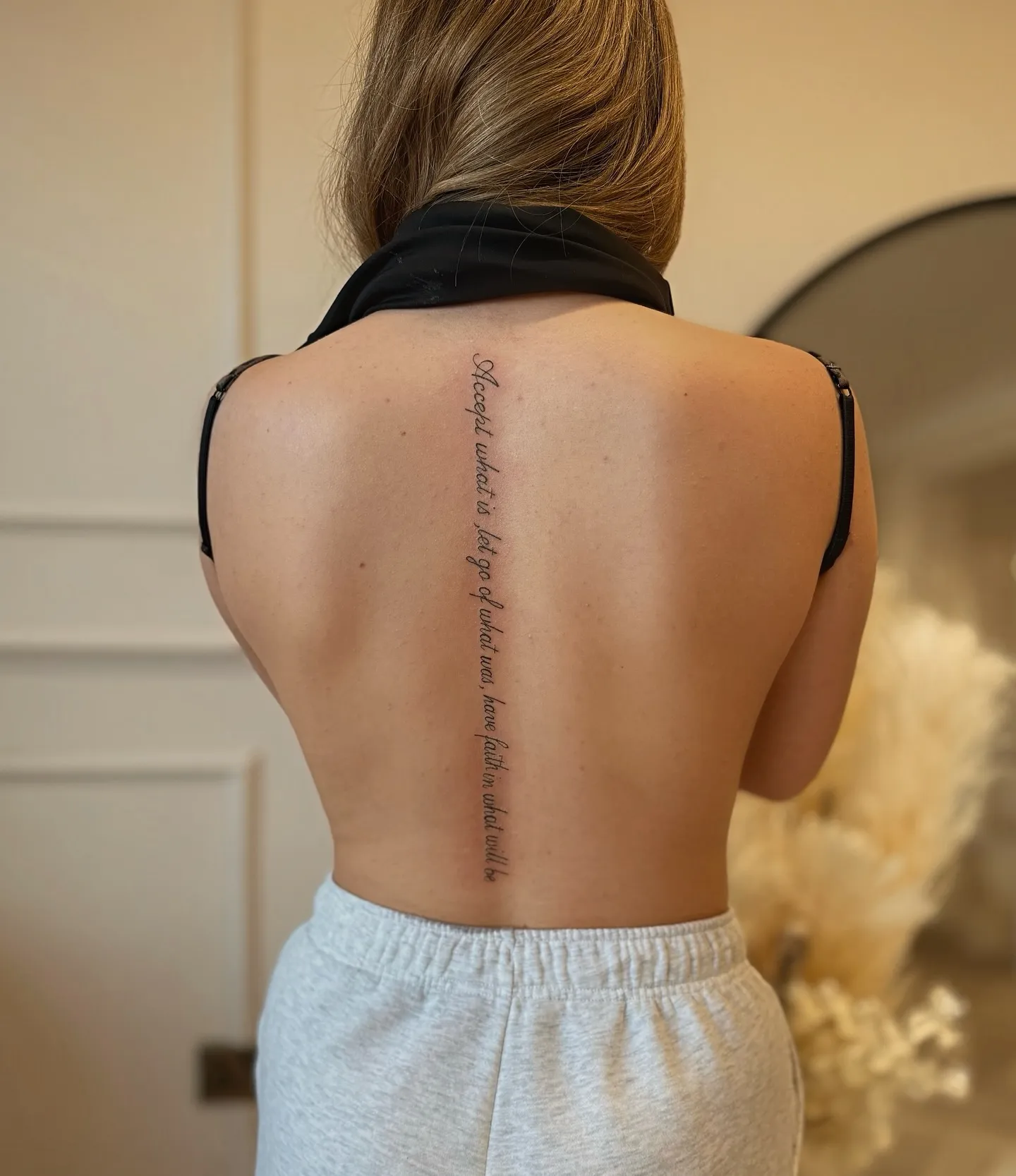 Inspirational Spine Quote Tattoo for Women